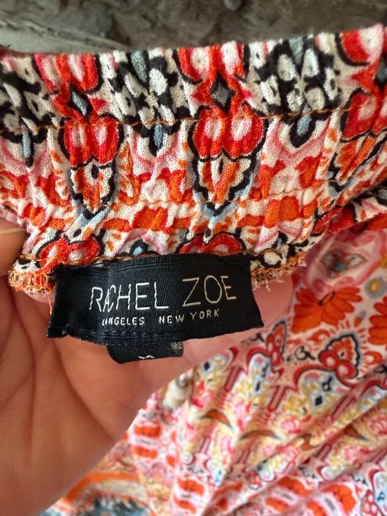 Rachel Zoe Orange Multi-Print Boho Maxi Skirt - Picture 3 of 4